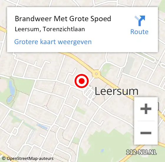 Locatie op kaart van de 112 melding: Brandweer Met Grote Spoed Naar Leersum, Torenzichtlaan op 25 april 2022 20:06