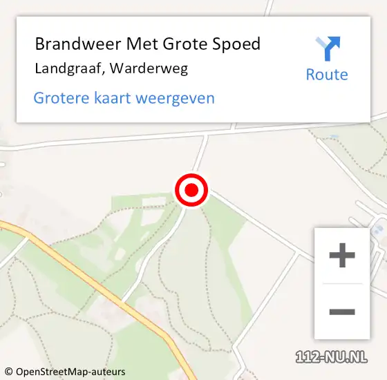 Locatie op kaart van de 112 melding: Brandweer Met Grote Spoed Naar Landgraaf, Warderweg op 25 april 2022 20:17