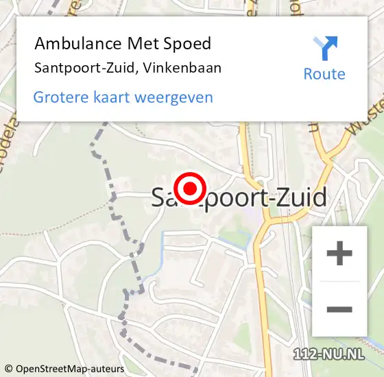 Locatie op kaart van de 112 melding: Ambulance Met Spoed Naar Santpoort-Zuid, Vinkenbaan op 25 april 2022 20:26