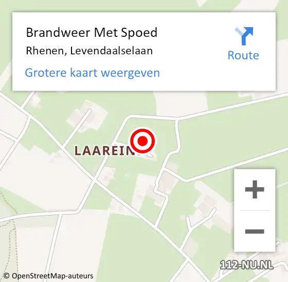 Locatie op kaart van de 112 melding: Brandweer Met Spoed Naar Rhenen, Levendaalselaan op 25 april 2022 20:52