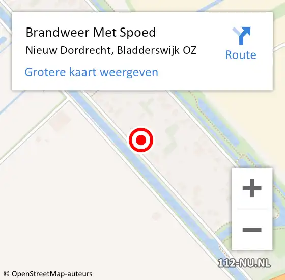 Locatie op kaart van de 112 melding: Brandweer Met Spoed Naar Nieuw Dordrecht, Bladderswijk OZ op 25 april 2022 21:29