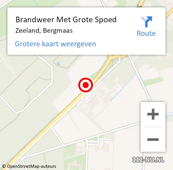 Locatie op kaart van de 112 melding: Brandweer Met Grote Spoed Naar Zeeland, Bergmaas op 25 april 2022 21:57