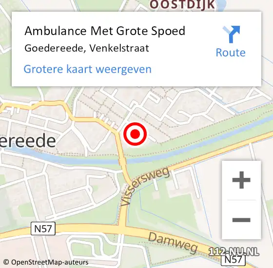 Locatie op kaart van de 112 melding: Ambulance Met Grote Spoed Naar Goedereede, Venkelstraat op 25 april 2022 22:21