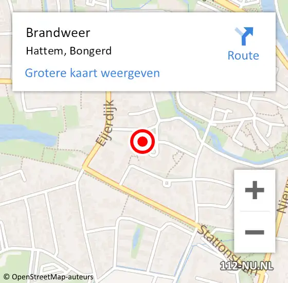 Locatie op kaart van de 112 melding: Brandweer Hattem, Bongerd op 26 april 2022 01:14