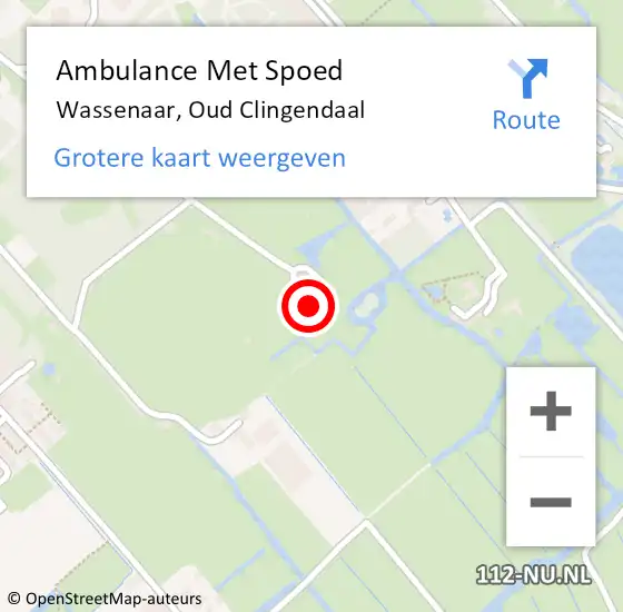 Locatie op kaart van de 112 melding: Ambulance Met Spoed Naar Wassenaar, Oud Clingendaal op 26 april 2022 02:29