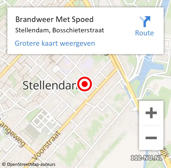 Locatie op kaart van de 112 melding: Brandweer Met Spoed Naar Stellendam, Bosschieterstraat op 26 april 2022 05:20