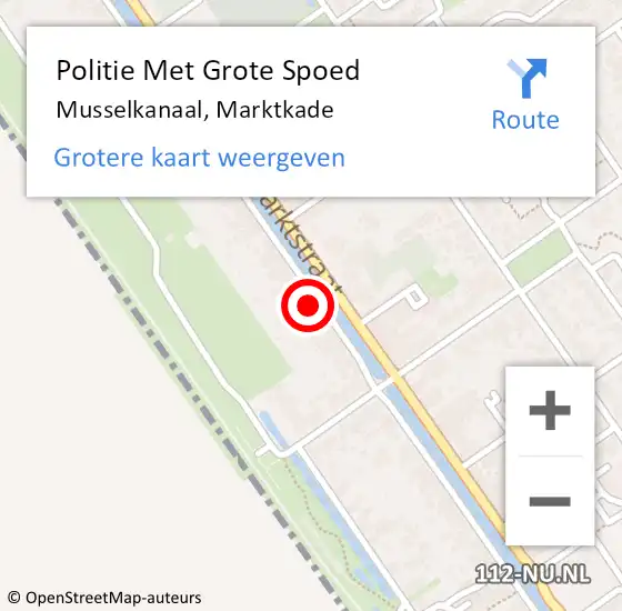 Locatie op kaart van de 112 melding: Politie Met Grote Spoed Naar Musselkanaal, Marktkade op 26 april 2022 07:13