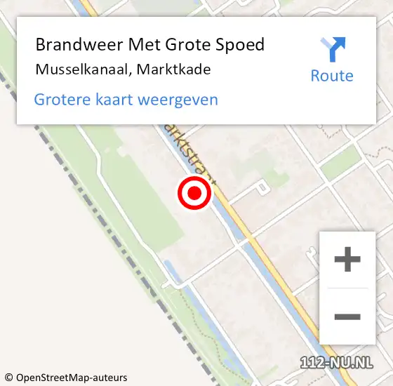 Locatie op kaart van de 112 melding: Brandweer Met Grote Spoed Naar Musselkanaal, Marktkade op 26 april 2022 07:13