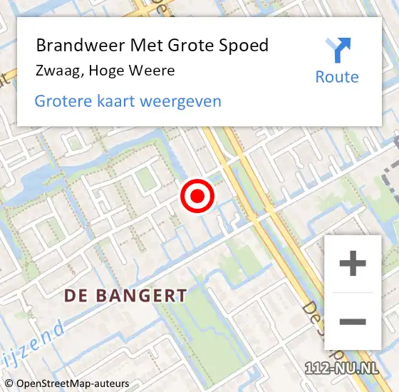 Locatie op kaart van de 112 melding: Brandweer Met Grote Spoed Naar Zwaag, Hoge Weere op 26 april 2022 07:33