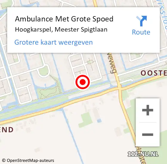 Locatie op kaart van de 112 melding: Ambulance Met Grote Spoed Naar Hoogkarspel, Meester Spigtlaan op 26 april 2022 08:25