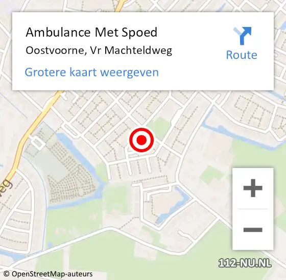 Locatie op kaart van de 112 melding: Ambulance Met Spoed Naar Oostvoorne, Vr Machteldweg op 26 april 2022 09:07