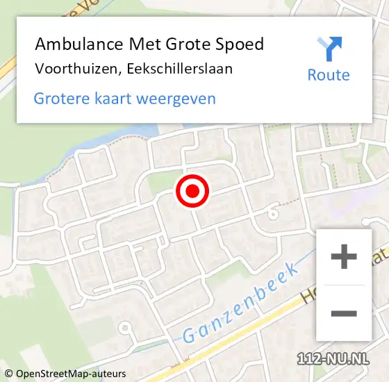 Locatie op kaart van de 112 melding: Ambulance Met Grote Spoed Naar Voorthuizen, Eekschillerslaan op 26 april 2022 09:21