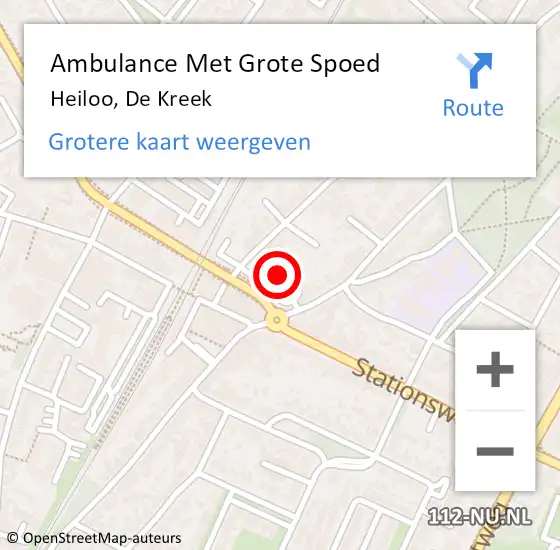 Locatie op kaart van de 112 melding: Ambulance Met Grote Spoed Naar Heiloo, De Kreek op 26 april 2022 09:53