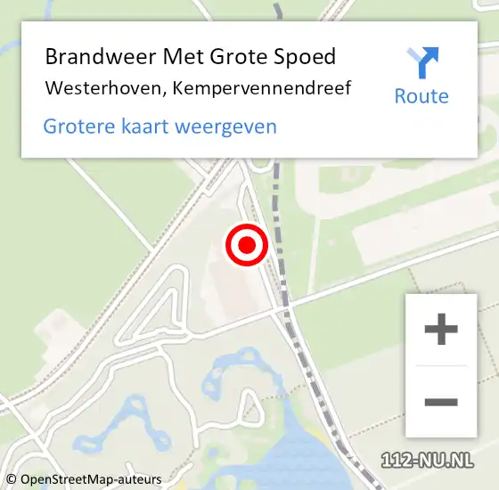 Locatie op kaart van de 112 melding: Brandweer Met Grote Spoed Naar Westerhoven, Kempervennendreef op 26 april 2022 10:44