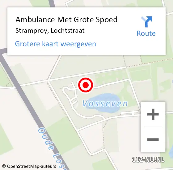 Locatie op kaart van de 112 melding: Ambulance Met Grote Spoed Naar Stramproy, Lochtstraat op 26 april 2022 11:18