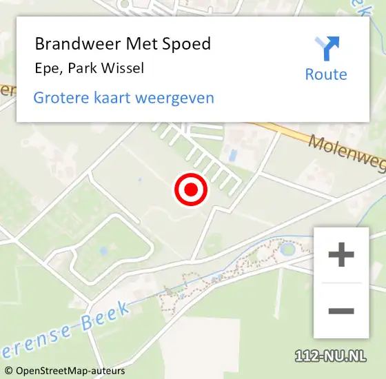 Locatie op kaart van de 112 melding: Brandweer Met Spoed Naar Epe, Park Wissel op 26 april 2022 11:39