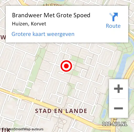 Locatie op kaart van de 112 melding: Brandweer Met Grote Spoed Naar Huizen, Korvet op 26 april 2022 13:02