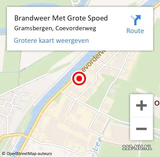 Locatie op kaart van de 112 melding: Brandweer Met Grote Spoed Naar Gramsbergen, Coevorderweg op 15 juli 2014 15:58