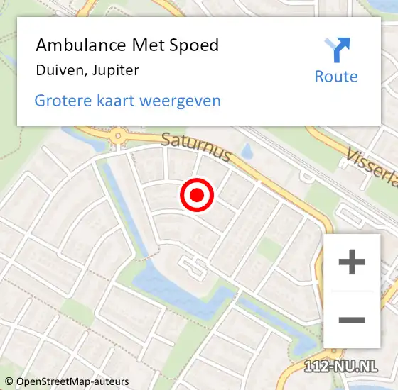 Locatie op kaart van de 112 melding: Ambulance Met Spoed Naar Duiven, Jupiter op 26 april 2022 13:24