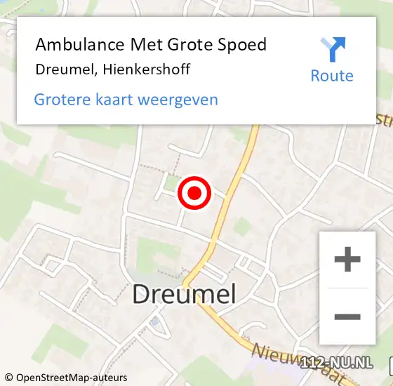 Locatie op kaart van de 112 melding: Ambulance Met Grote Spoed Naar Dreumel, Hienkershoff op 26 april 2022 14:06