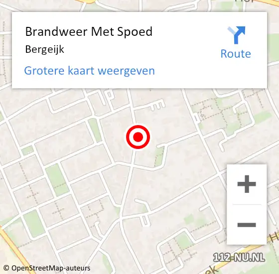 Locatie op kaart van de 112 melding: Brandweer Met Spoed Naar Bergeijk op 26 april 2022 14:13