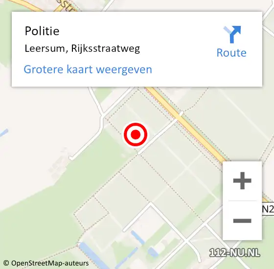 Locatie op kaart van de 112 melding: Politie Leersum, Rijksstraatweg op 26 april 2022 14:20