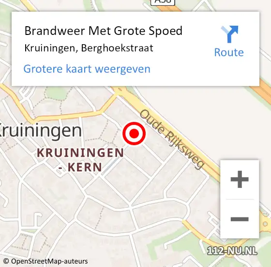 Locatie op kaart van de 112 melding: Brandweer Met Grote Spoed Naar Kruiningen, Berghoekstraat op 26 april 2022 14:52