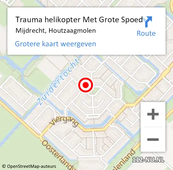 Locatie op kaart van de 112 melding: Trauma helikopter Met Grote Spoed Naar Mijdrecht, Houtzaagmolen op 26 april 2022 14:53