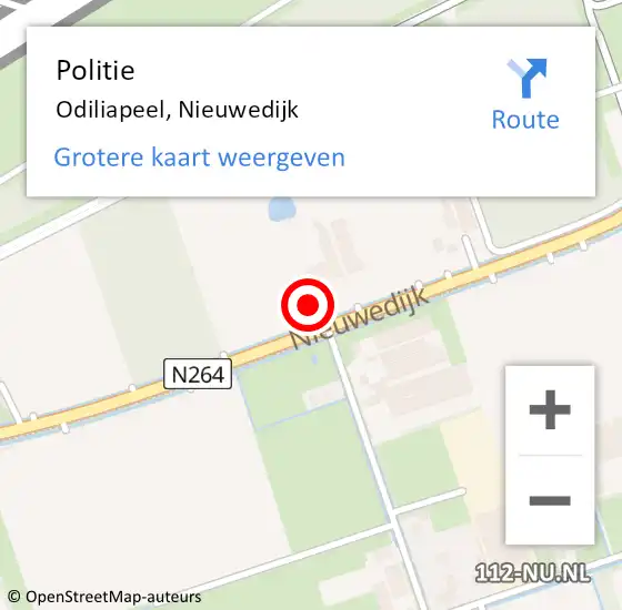 Locatie op kaart van de 112 melding: Politie Odiliapeel, Nieuwedijk op 26 april 2022 15:25