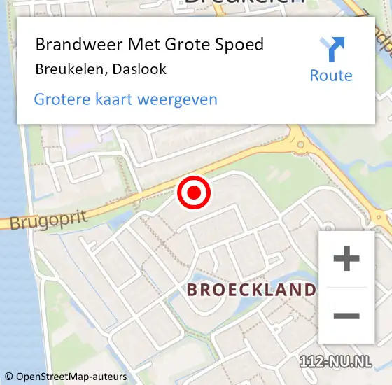 Locatie op kaart van de 112 melding: Brandweer Met Grote Spoed Naar Breukelen, Daslook op 26 april 2022 15:57