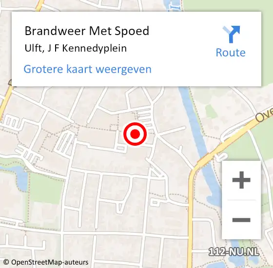 Locatie op kaart van de 112 melding: Brandweer Met Spoed Naar Ulft, J F Kennedyplein op 26 april 2022 16:27