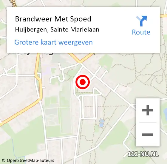 Locatie op kaart van de 112 melding: Brandweer Met Spoed Naar Huijbergen, Sainte Marielaan op 26 april 2022 16:30