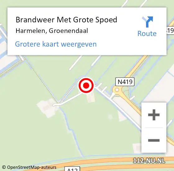 Locatie op kaart van de 112 melding: Brandweer Met Grote Spoed Naar Harmelen, Groenendaal op 26 april 2022 16:51