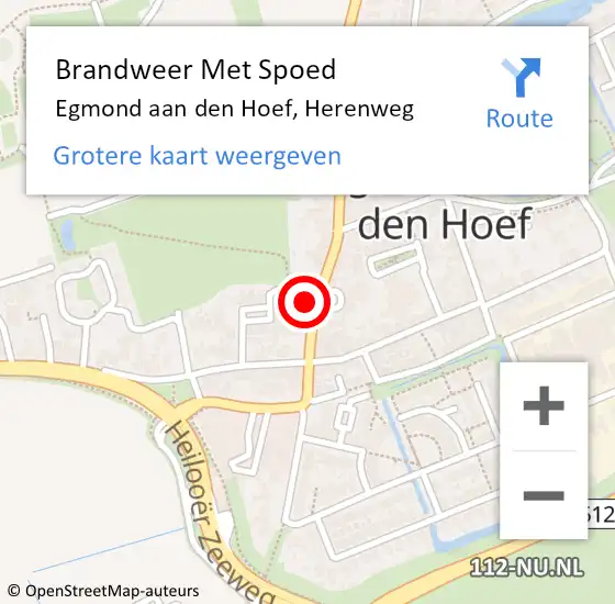 Locatie op kaart van de 112 melding: Brandweer Met Spoed Naar Egmond aan den Hoef, Herenweg op 26 april 2022 16:55