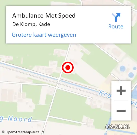 Locatie op kaart van de 112 melding: Ambulance Met Spoed Naar De Klomp, Kade op 26 april 2022 16:58