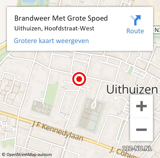 Locatie op kaart van de 112 melding: Brandweer Met Grote Spoed Naar Uithuizen, Hoofdstraat-West op 26 april 2022 17:04