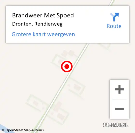 Locatie op kaart van de 112 melding: Brandweer Met Spoed Naar Dronten, Rendierweg op 26 april 2022 17:17