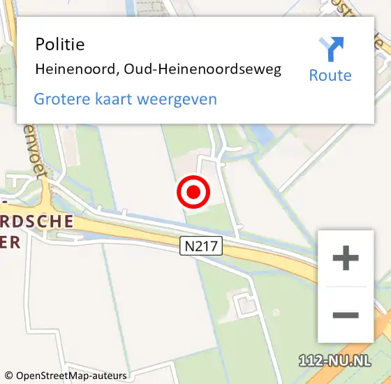 Locatie op kaart van de 112 melding: Politie Heinenoord, Oud-Heinenoordseweg op 26 april 2022 17:27