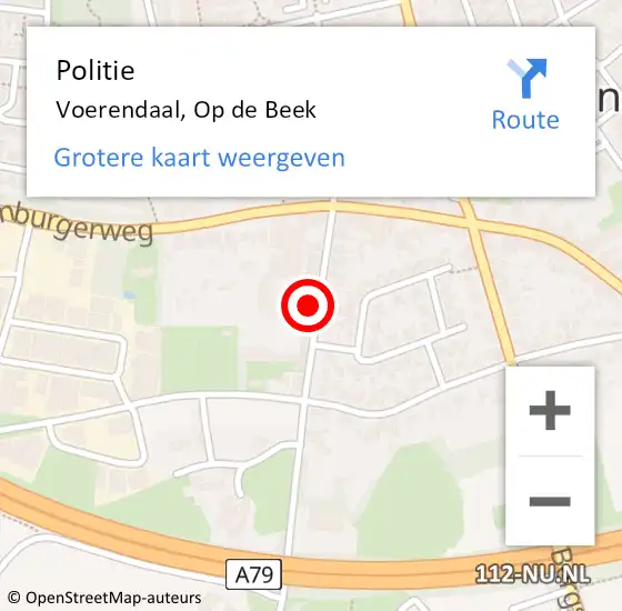 Locatie op kaart van de 112 melding: Politie Voerendaal, Op de Beek op 26 april 2022 17:43