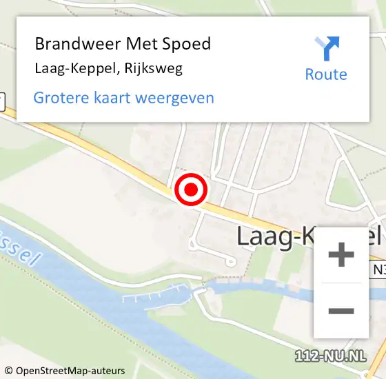 Locatie op kaart van de 112 melding: Brandweer Met Spoed Naar Laag-Keppel, Rijksweg op 26 april 2022 18:45