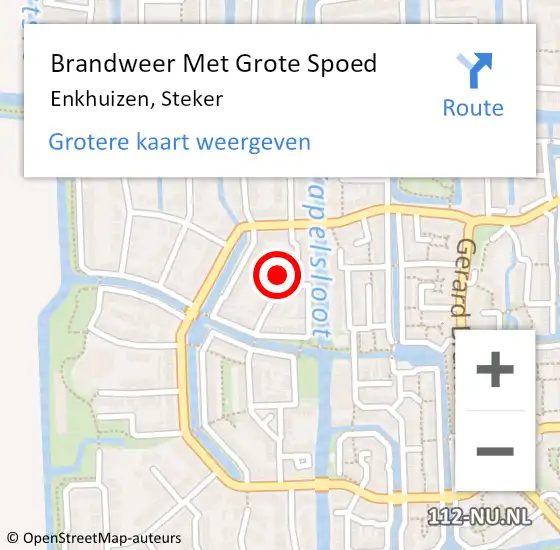 Locatie op kaart van de 112 melding: Brandweer Met Grote Spoed Naar Enkhuizen, Steker op 26 april 2022 18:47