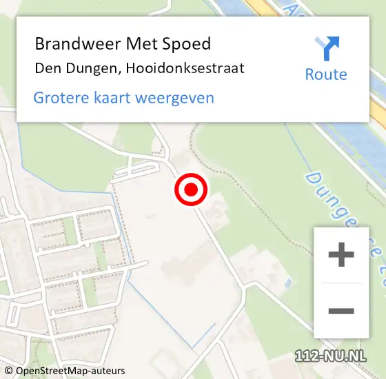 Locatie op kaart van de 112 melding: Brandweer Met Spoed Naar Den Dungen, Hooidonksestraat op 26 april 2022 19:17