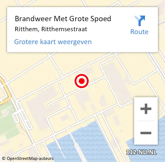 Locatie op kaart van de 112 melding: Brandweer Met Grote Spoed Naar Ritthem, Ritthemsestraat op 26 april 2022 19:33