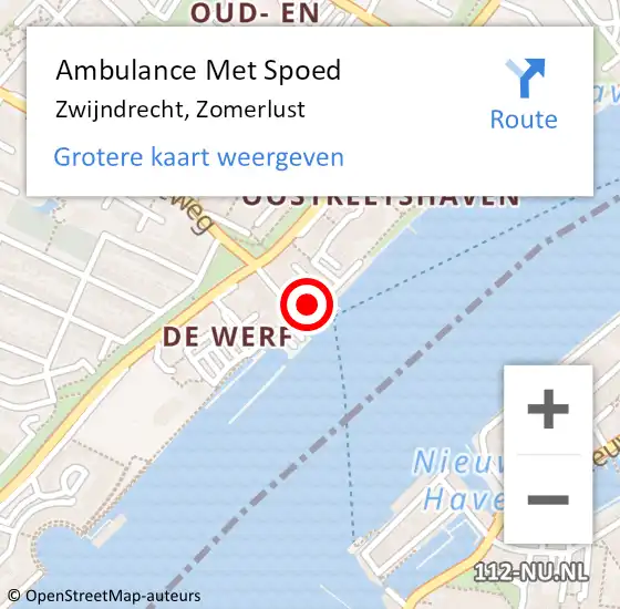 Locatie op kaart van de 112 melding: Ambulance Met Spoed Naar Zwijndrecht, Zomerlust op 26 april 2022 20:24