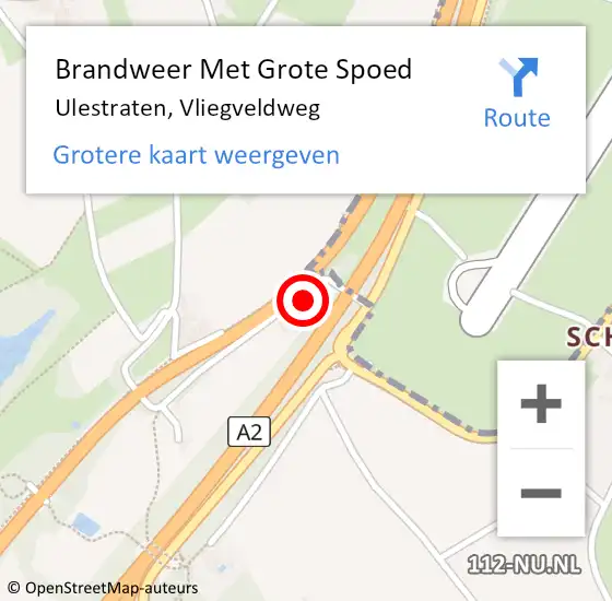 Locatie op kaart van de 112 melding: Brandweer Met Grote Spoed Naar Ulestraten, Vliegveldweg op 26 april 2022 20:48