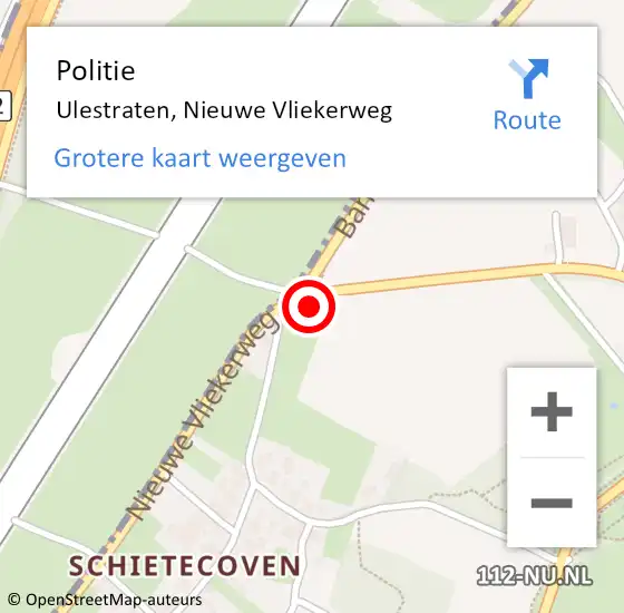 Locatie op kaart van de 112 melding: Politie Ulestraten, Nieuwe Vliekerweg op 26 april 2022 20:54