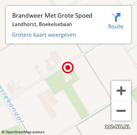 Locatie op kaart van de 112 melding: Brandweer Met Grote Spoed Naar Landhorst, Boekelsebaan op 26 april 2022 20:59