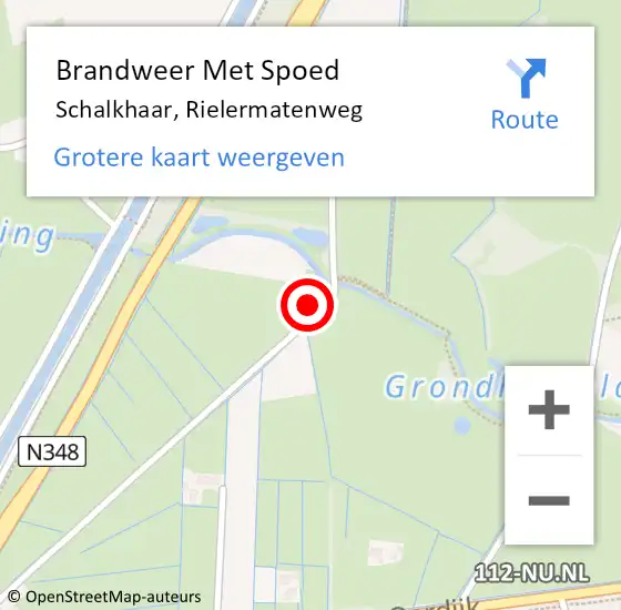 Locatie op kaart van de 112 melding: Brandweer Met Spoed Naar Schalkhaar, Rielermatenweg op 26 april 2022 21:08