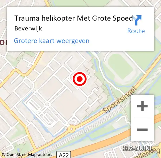 Locatie op kaart van de 112 melding: Trauma helikopter Met Grote Spoed Naar Beverwijk op 26 april 2022 21:36