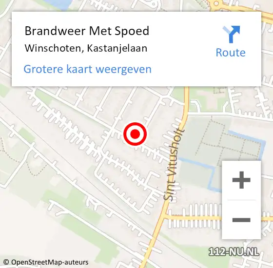 Locatie op kaart van de 112 melding: Brandweer Met Spoed Naar Winschoten, Kastanjelaan op 26 april 2022 22:15